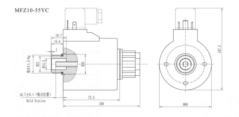 MFZ10-20YC螺纹阀用电磁铁