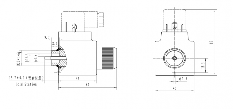 MFJ12-27YC（K）低功耗螺纹连接直流阀用电磁铁