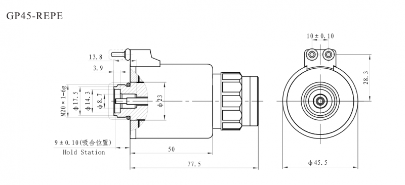GP45-REE(4WREE阀)系列带位移传感器比例阀用电磁铁